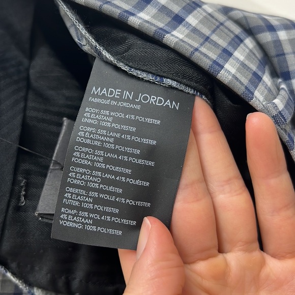 NWT Club Monaco Men’s Plaid Slim Fit Sutton Trouser | Size 29W Navy Mix - Picture 6 of 7